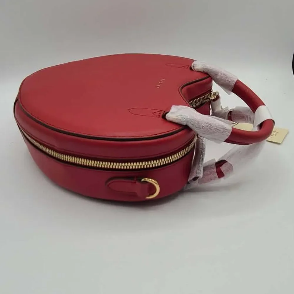 Radley London Small Red Leather Heart Zip Top Crossbody NWT! NEW!